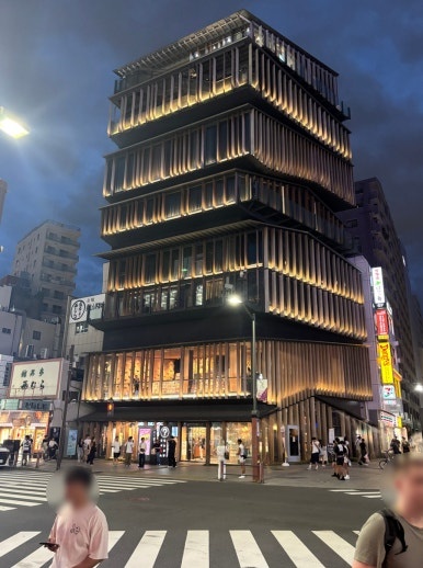 Asakusa Culture and Tourism Center building exterior at night