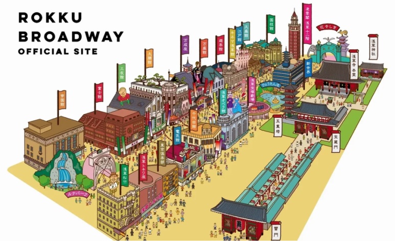 Modern Asakusa Roku District street preserving historical Taishō-era architecture