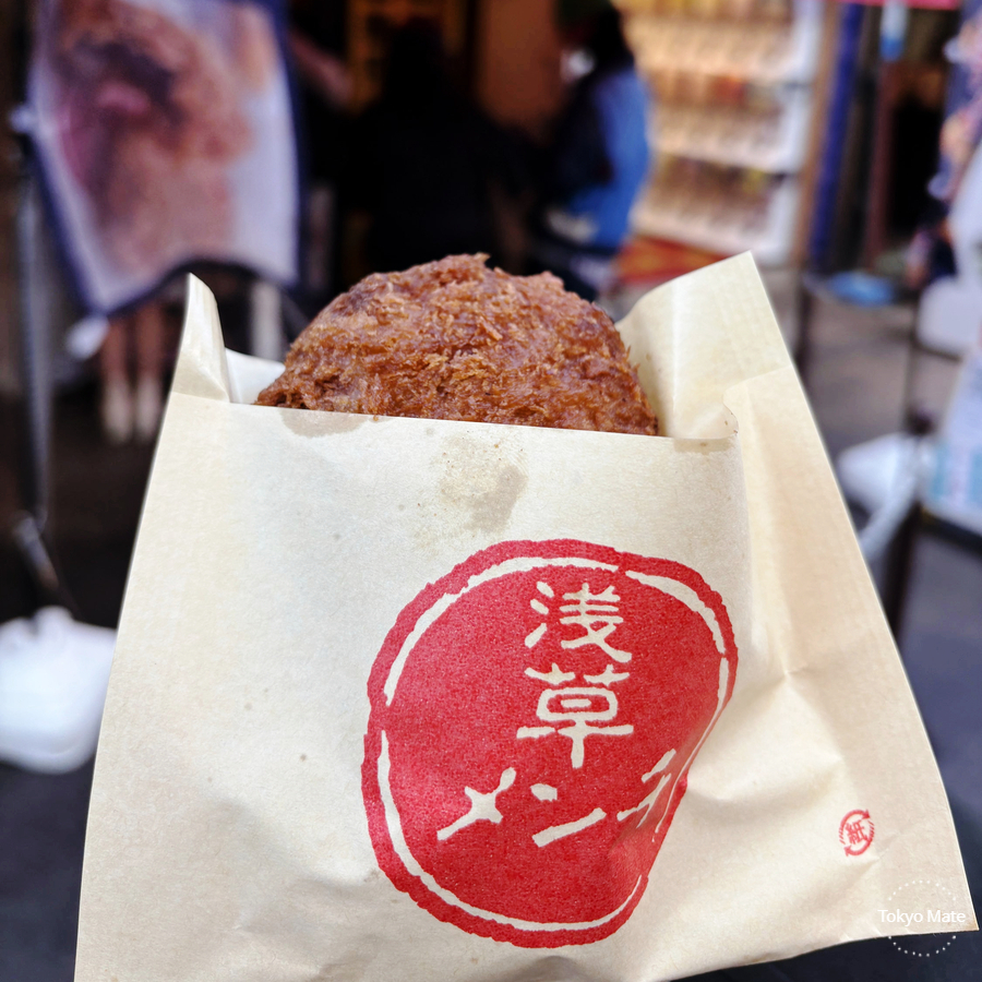 Crispy juicy Asakusa Menchi (浅草メンチ) street food