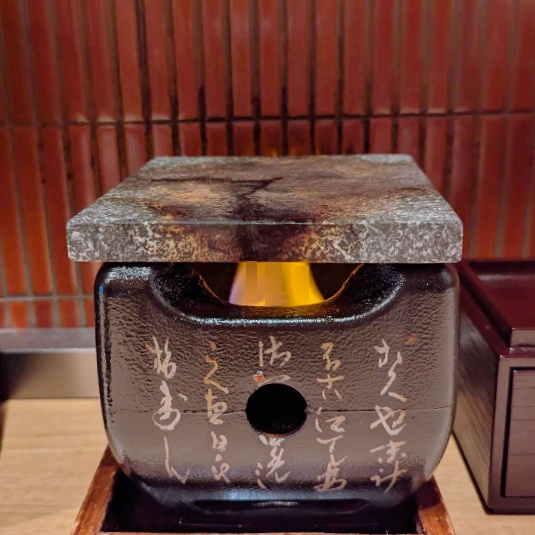 How to grill meat on the personal tabletop grill at Asakusa Gyukatsu