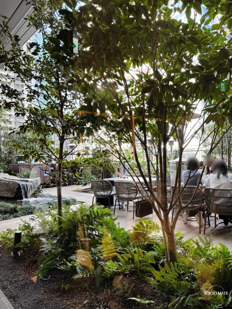 Terrace seating at Balcony by 6th, Azabudai Hills