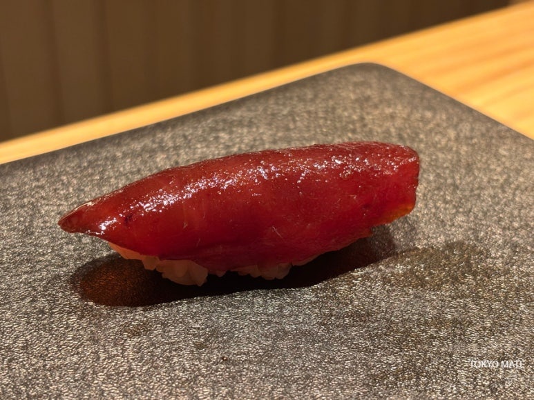 Sushi Azabu zuke maguro soy-marinated tuna nigiri