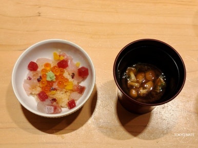 Sushi Azabu mini kaisendon with miso soup