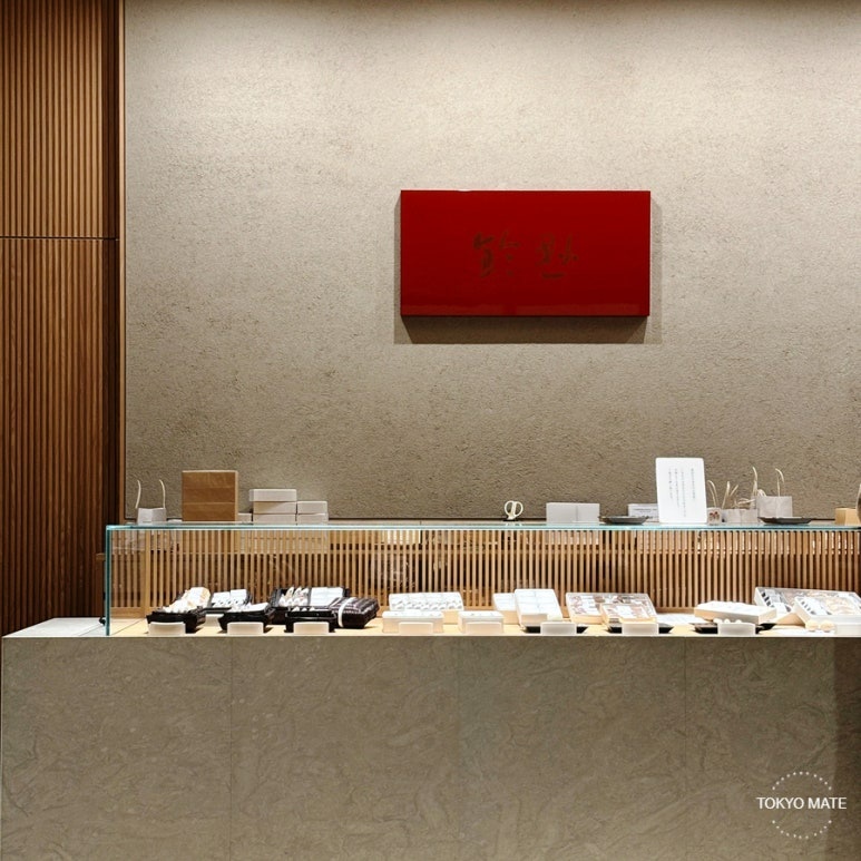 Inside the Suzukake wagashi shop at Azabudai Hills