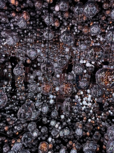 teamLab Borderless glowing orbs installation