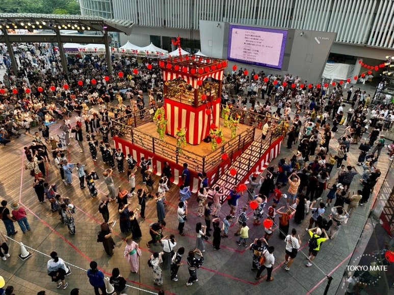 Yagura tower and the bon odori grounds at Roppongi Hills Arena
