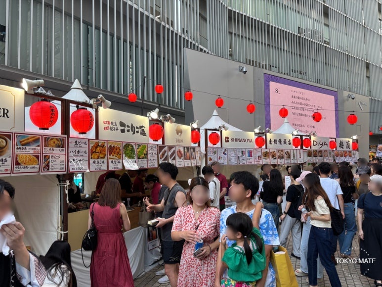 Restaurant stalls and festival food at Roppongi Hills Arena