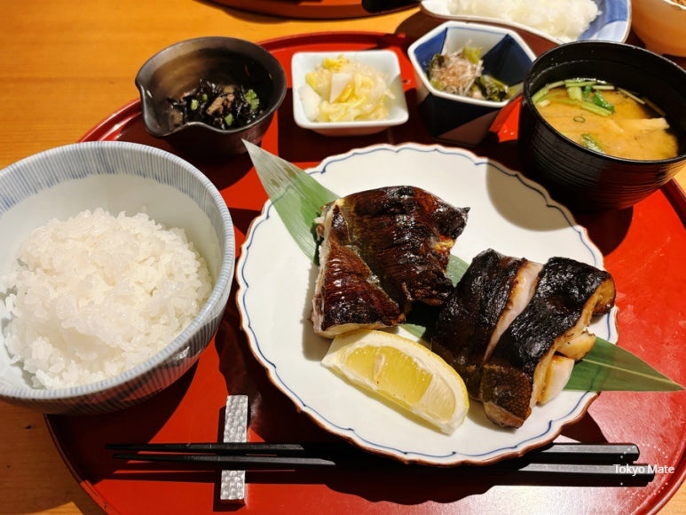 Takishita black cod Kyoto miso and blackthroat seaperch yuzu 2-fish set meal