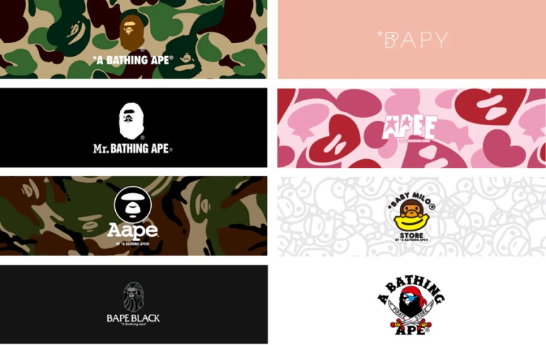 BAPE brand lines eight logos