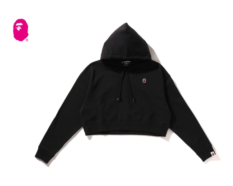 BAPE one-point cropped pullover hoodie