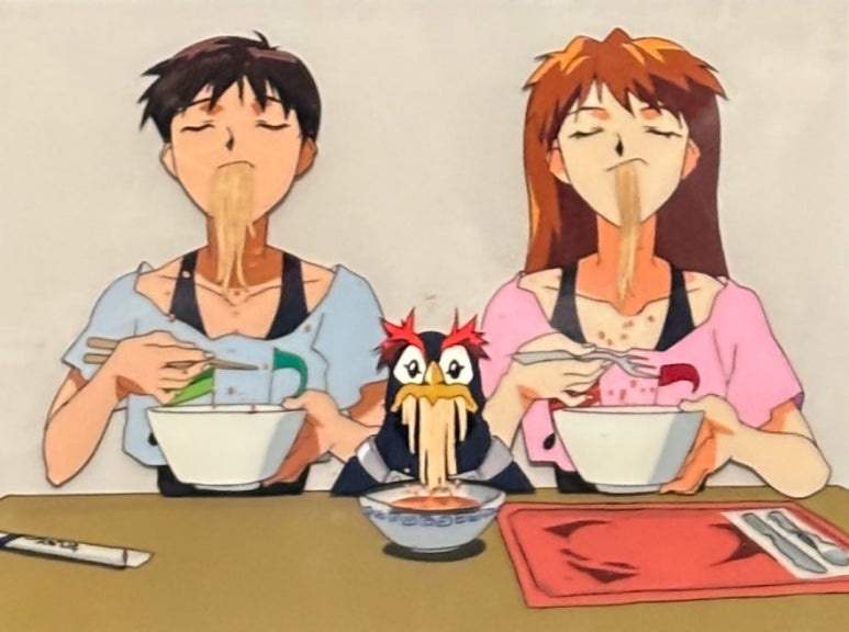 Close-up of Neon Genesis Evangelion TV series cel artwork revealed at Evangelion 30th Anniversary Exhibition