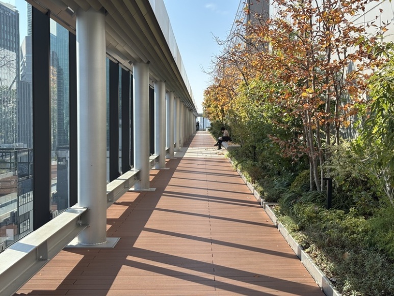 Trees and greenery at the Ginza Six rooftop garden