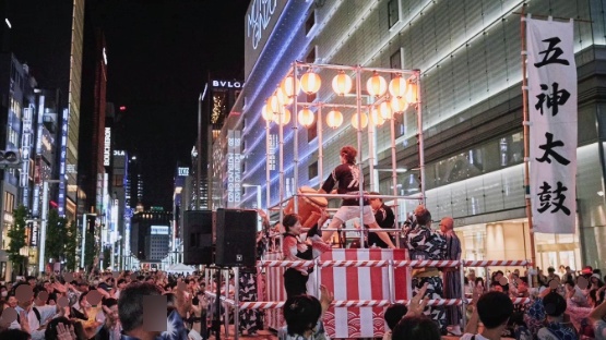Bon odori at the Ginza Chuo-dori summer festival