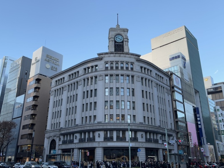 WAKO Department Store with iconic clock tower in Ginza