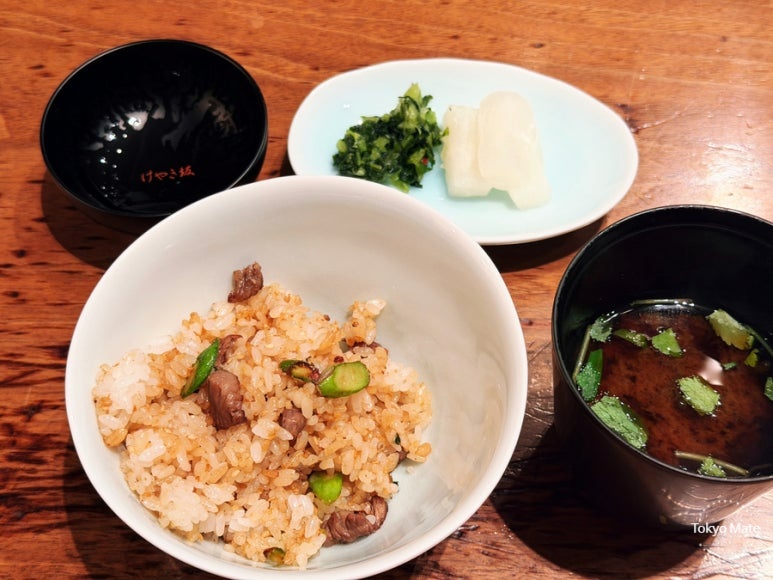 Keyakizaka beef asparagus garlic rice, weekend lunch signature menu