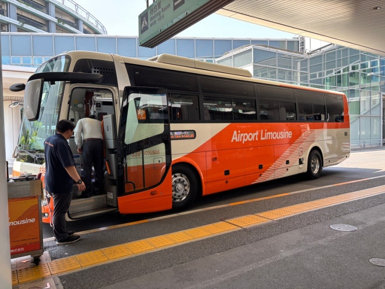 Airport limousine buses at Haneda Airport terminal