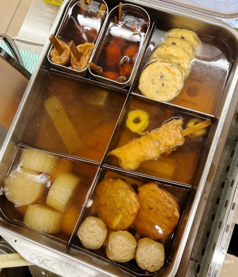 Japanese convenience store oden ordering process staff serving customer