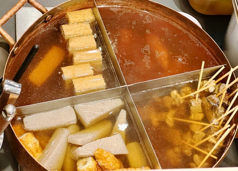 7-Eleven oden corner at Japanese convenience store winter menu