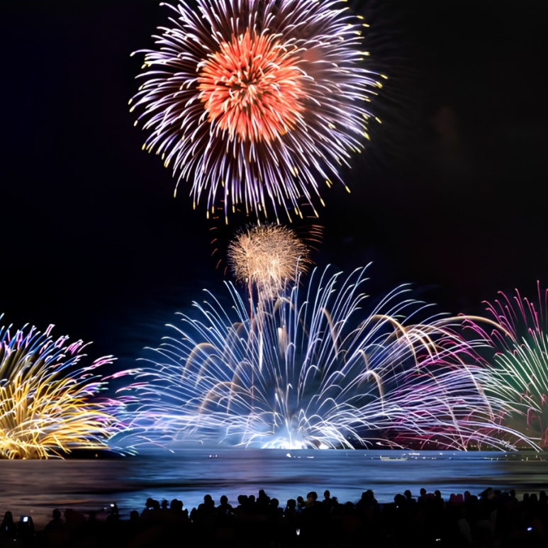 Kamakura Fireworks Festival 2026 underwater fireworks at Yuigahama Beach