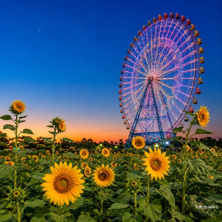 葛西臨海公園ひまわり2026：ライトアップ時間と6つのゾーン