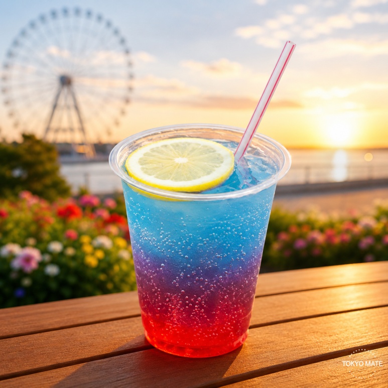 Magic Hour Soda, a limited-time menu item at Kasai Rinkai Park