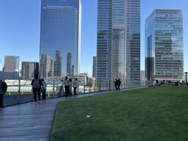 KITTE Garden overlooking Tokyo Station tracks