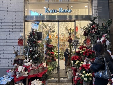 KT Rose flower shop Christmas display