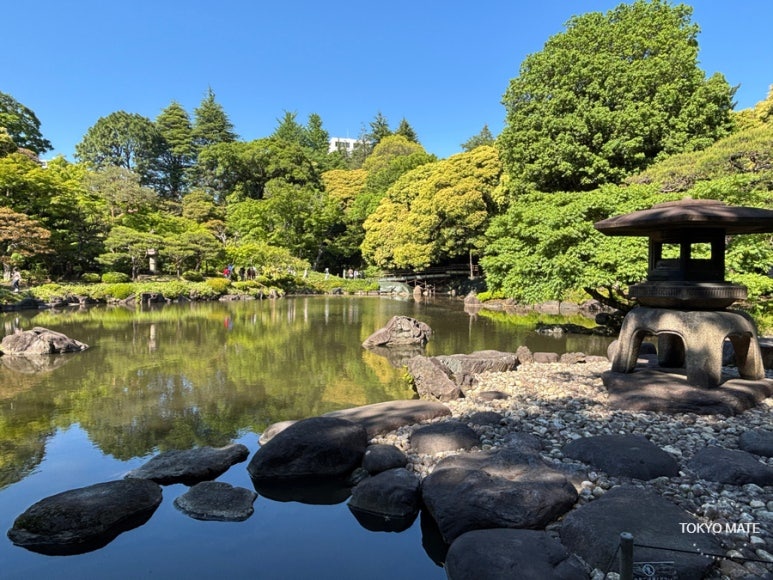 Shinjiike pond at Kyu-Furukawa Gardens Japanese garden