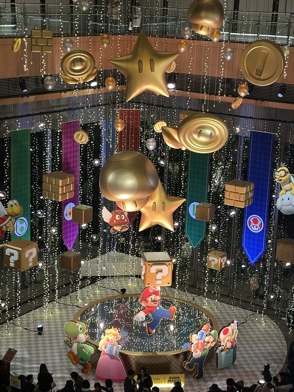 Super Mario Christmas illumination at Marunouchi Building Marucube