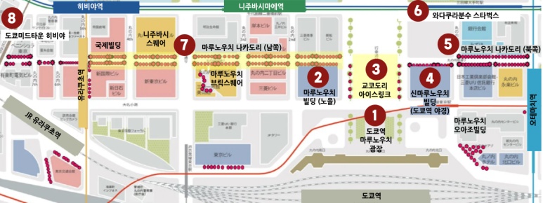 Marunouchi Street Park Illumination route map
