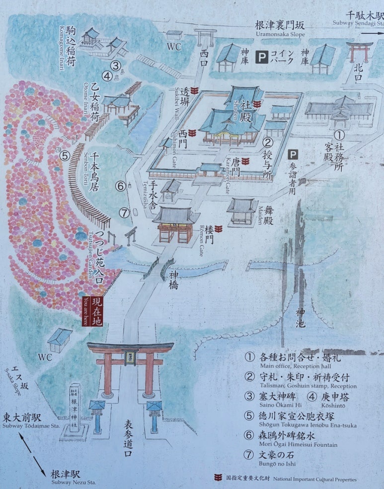Nezu Shrine information map