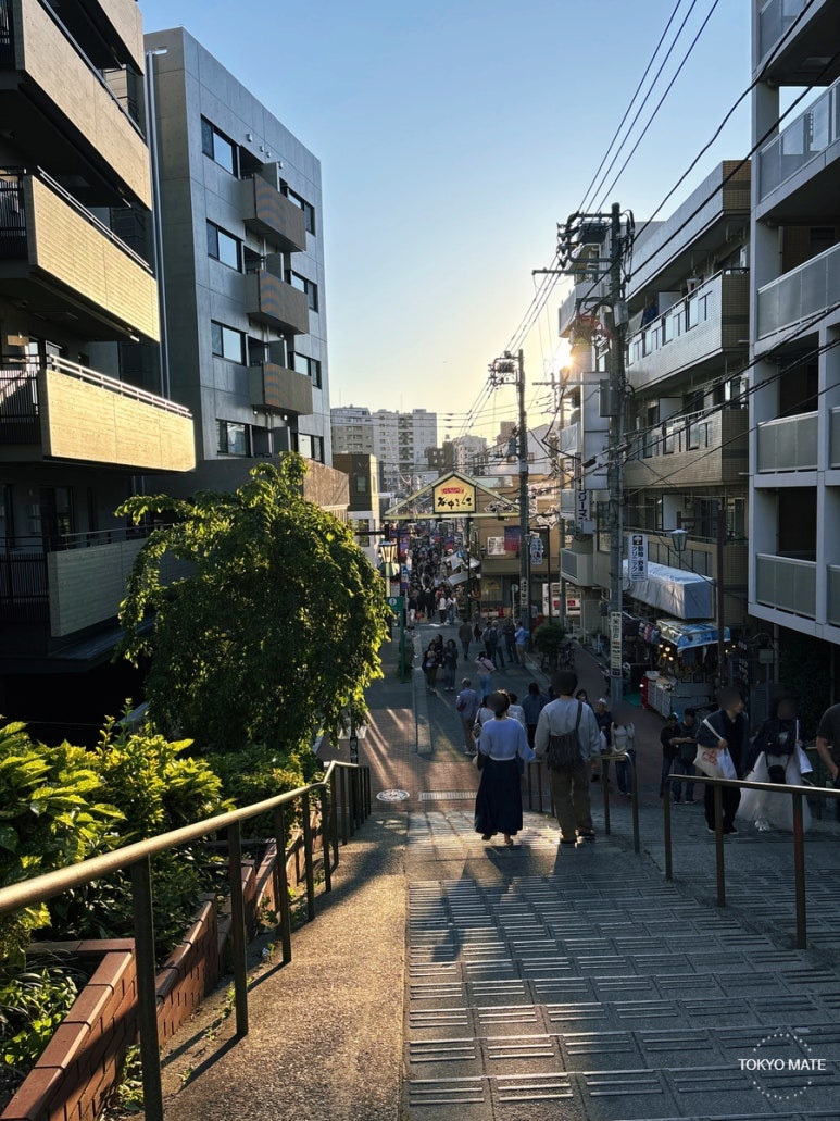 Yuyake Dandan sunset viewpoint at Yanaka Ginza, 5 minutes on foot from Nippori Station