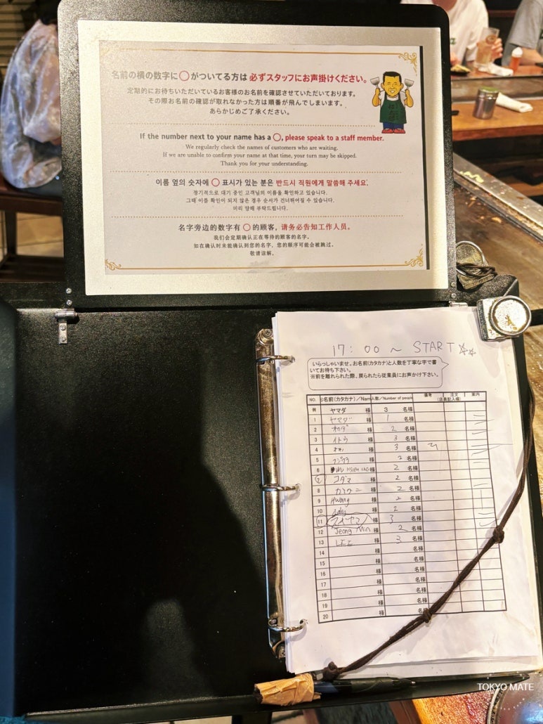 The waiting list outside the Fukutaro main store