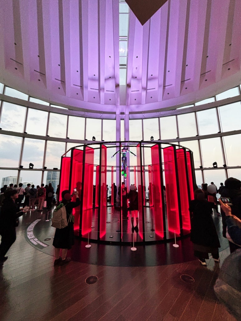 Evangelion 30th anniversary exhibition poster at Roppongi Hills Tokyo City View