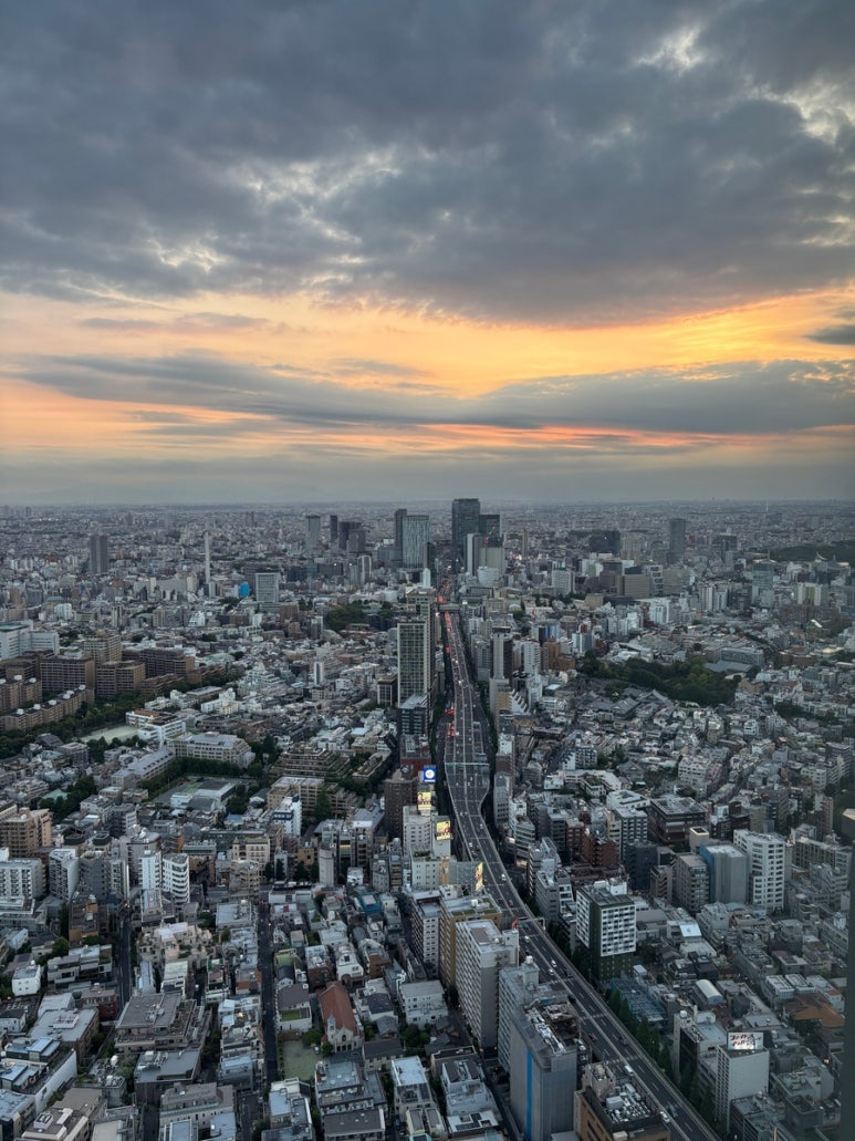 Shibuya sunset view from Roppongi Hills Observatory