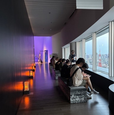 Relaxing at the Roppongi Hills Observatory with a view