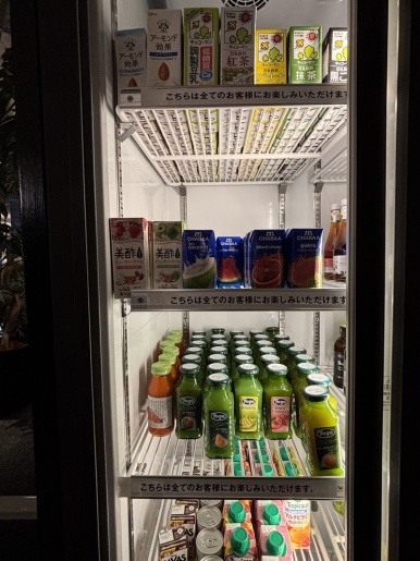 Snack shelves at the Share Lounge