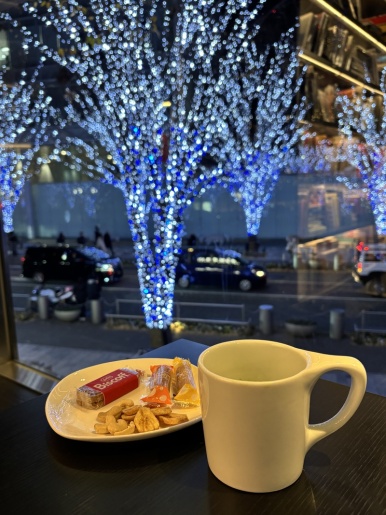 Sweet green tea latte at the Share Lounge