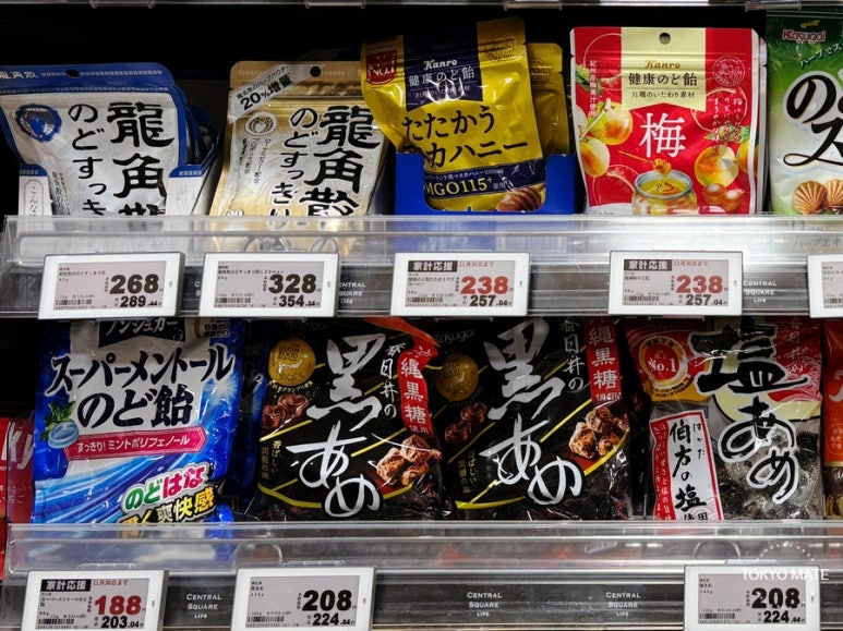 Ryukakusan candy, a food sold at supermarkets