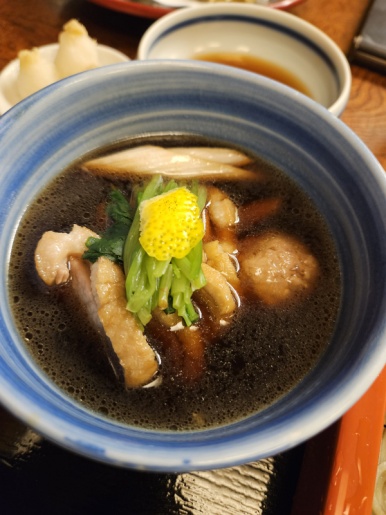 Warm duck broth