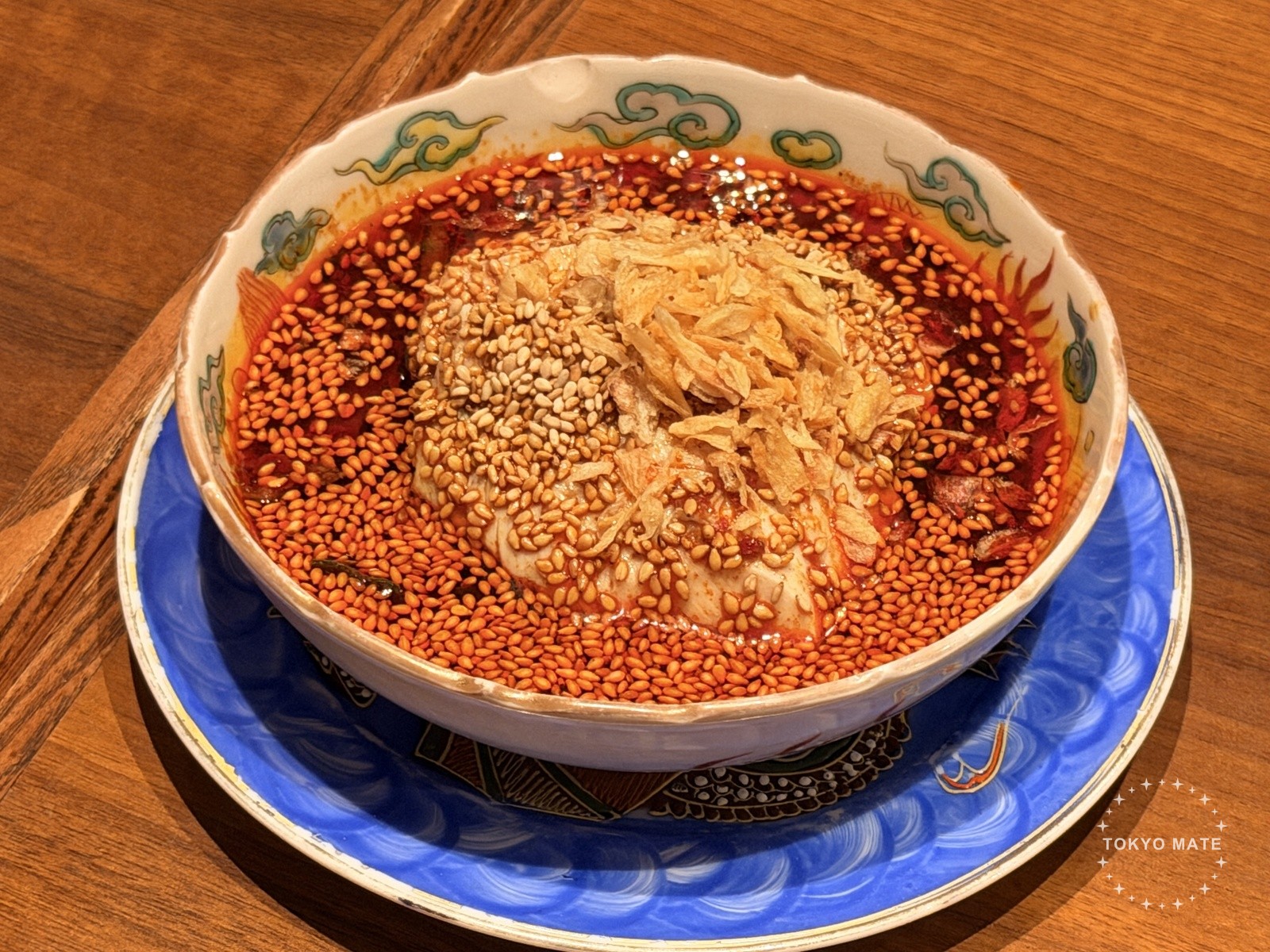 Sennomago's signature mouthwatering chicken with sesame and chili oil