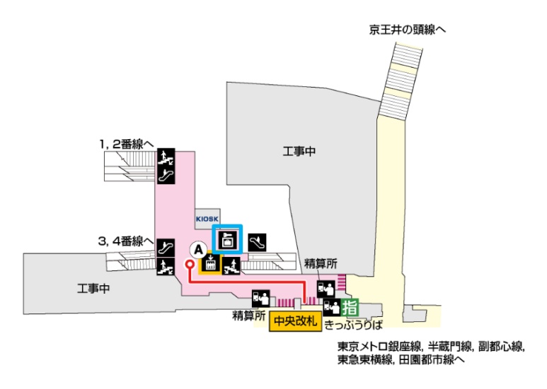JR渋谷駅3階中央改札内コインロッカー