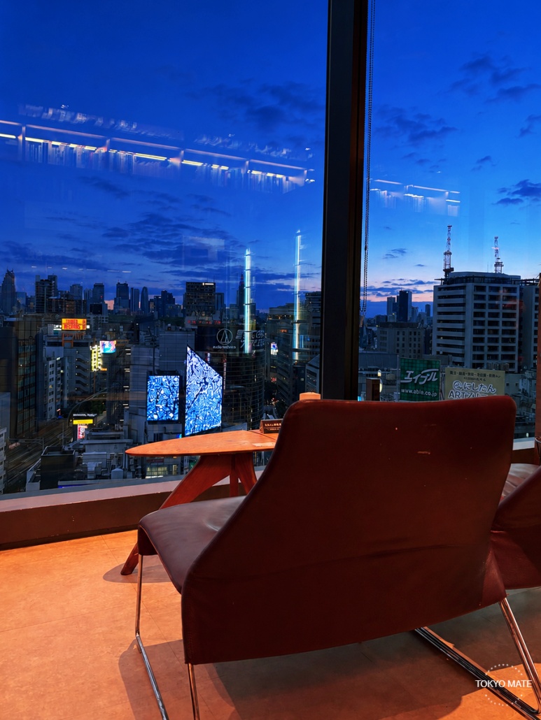 Summer and autumn night view at the Shibuya Scramble Square Tsutaya Share Lounge