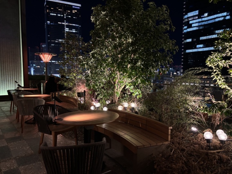 Spacious terrace seating area