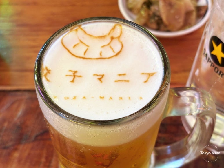 Gyoza Mania Shinagawa draft beer