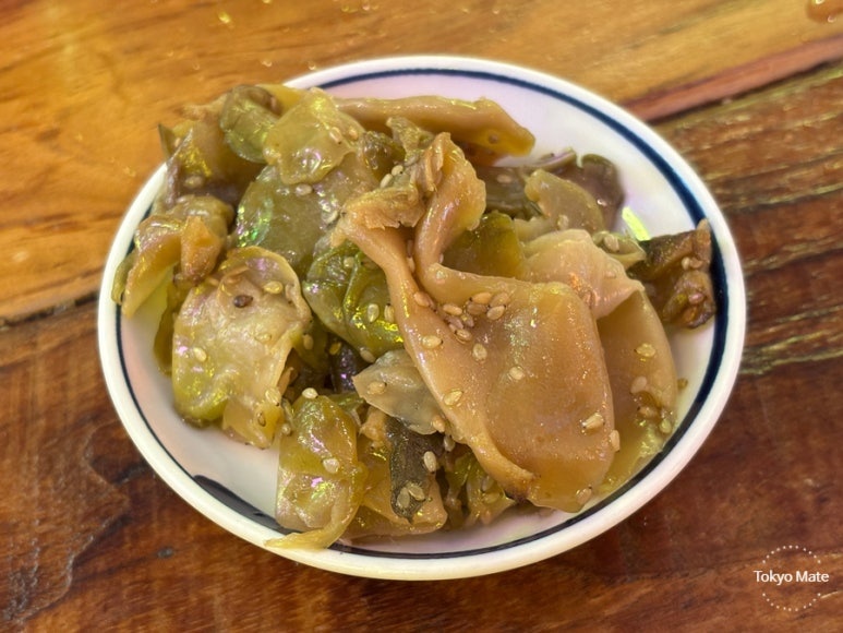 Gyoza Mania Shinagawa otoshi zha-cai pickled mustard stem