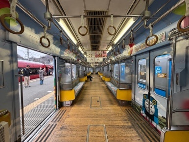 Thomas Land train operating between Otsuki and Fuji-Q Highland stations