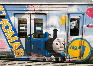 Thomas Land train operating between Otsuki and Fuji-Q Highland stations