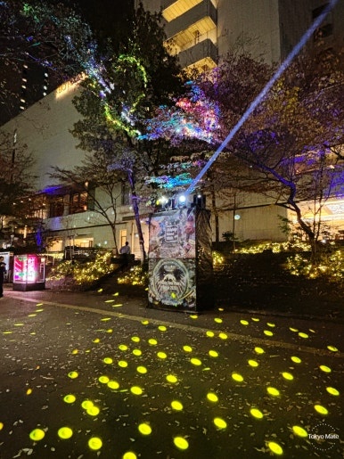 Light Seeds aurora laser effects on Chuo-dori