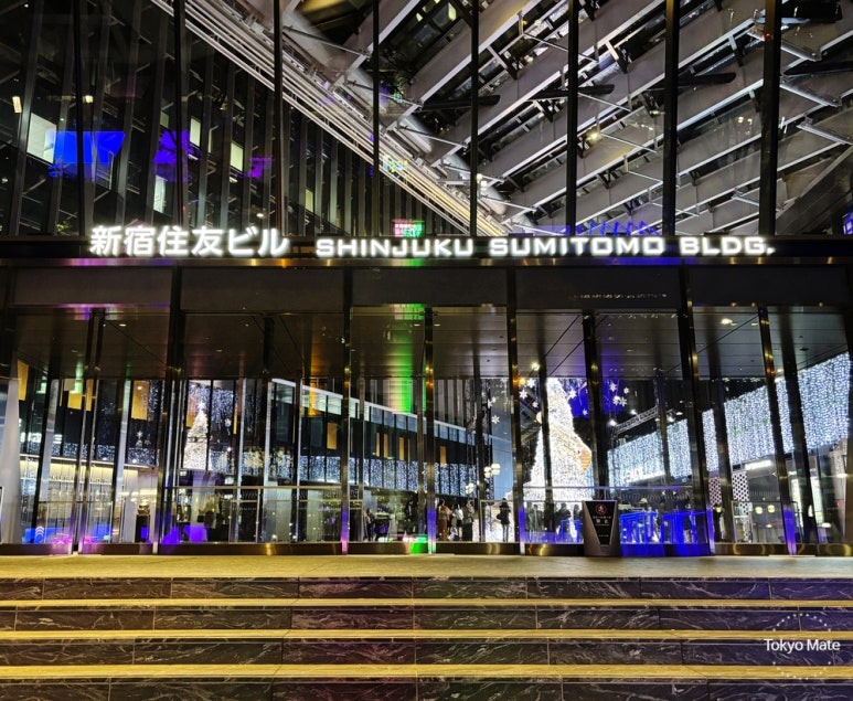 Shinjuku Sumitomo Building snow flow illumination installation